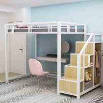 Lower Table Apartment Multifunctional Building Attic Bed With Bunk Bed Department Space Shelf Bed Iron Art High And Low Bed Small Family High Rack Bed