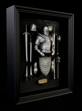 龙飞兔舞 家居装饰树脂摆件 欧洲英法中世纪骑士盔甲相框LTCP-266
