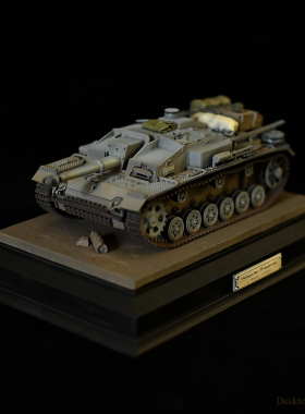 龙飞兔舞 地台长142mm 二战3号突击炮 成品摆件 LTCP-549+