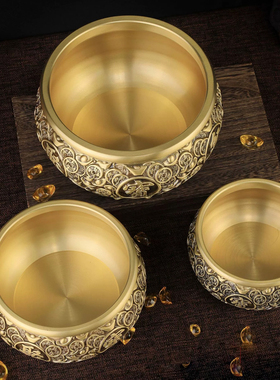 纯铜香炉家用上香室内供奉聚宝盆