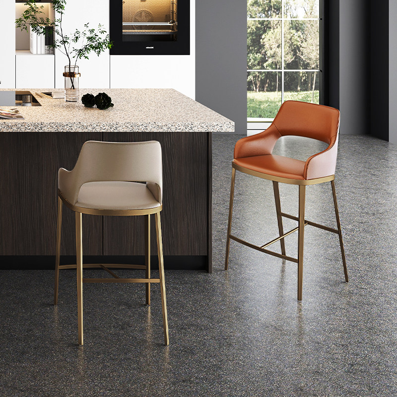 吧台椅酒吧椅高脚吧凳厨房靠背铁艺现代简约北欧轻奢皮质7106,淘宝优惠券,粉丝福利购,淘宝优惠卷