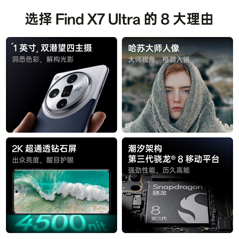 OPPO Find X7 Ultra 哈苏大师影像旗舰5G手机 oppo find x7 ultra学生商务游戏拍照音乐5g智能手机 - 图2