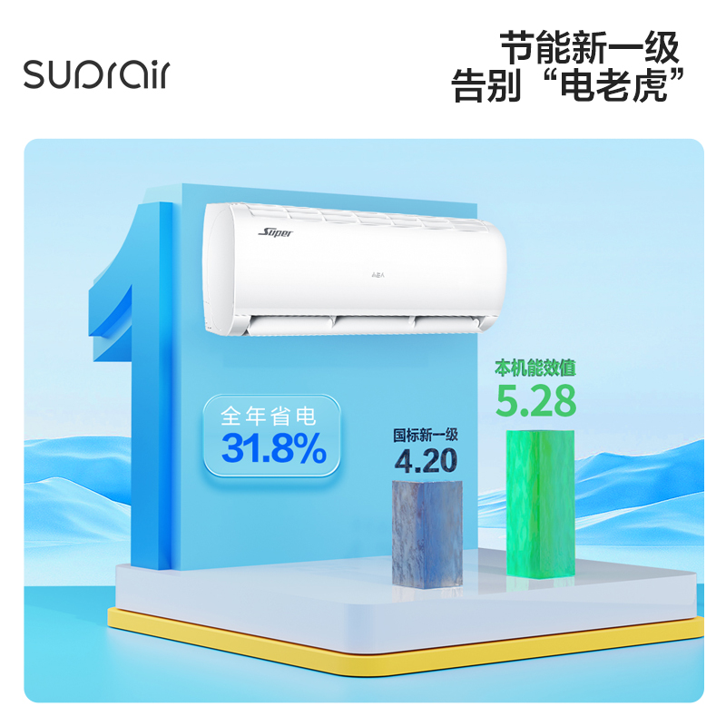 海尔智家出品小超人空调1.5匹一级变频冷暖家用省电卧室挂机35FCC - 图2