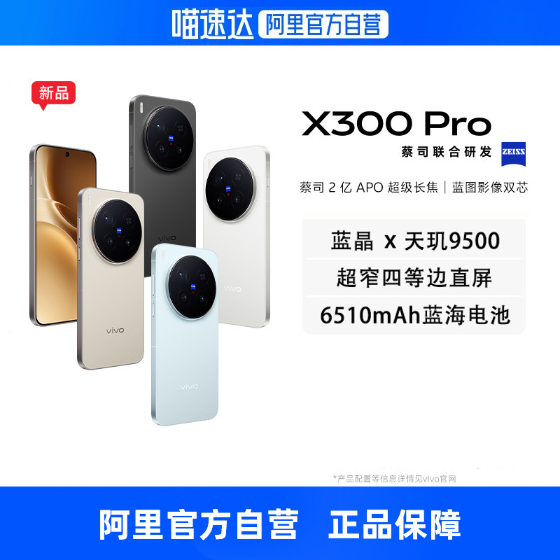 【政府补贴15%】vivo X300 Pro全网通5G旗舰手机天玑9500旗舰芯片蔡司2亿APO超级长焦蓝图影像双芯手机