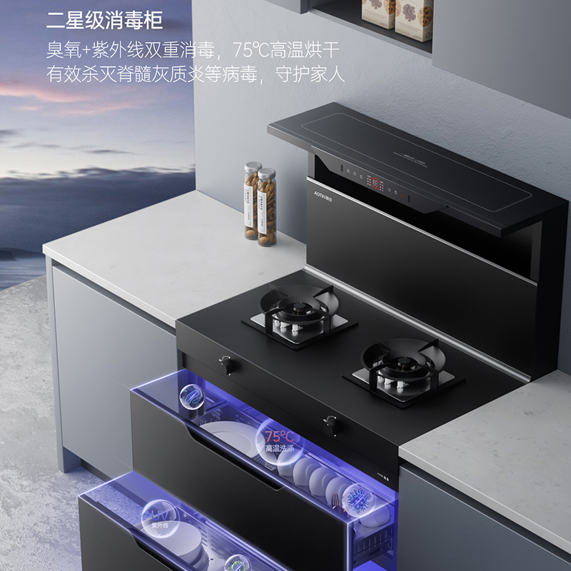 Okuda D2 black disinfection cabinet integrated stove home kitchen integrated stove 20