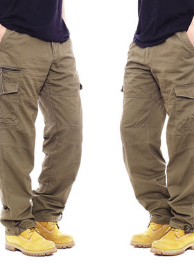Cotton Cargo Pants Men Overalls  Military Style Tactical Wor