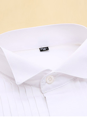 Wing Tip Collar Tuxedo Shirt Long Sleeve Men's French Cuff B