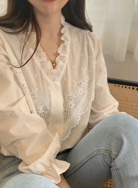 Blouses Shirts Women Spring Womens Outwear Lace-edge Elegant
