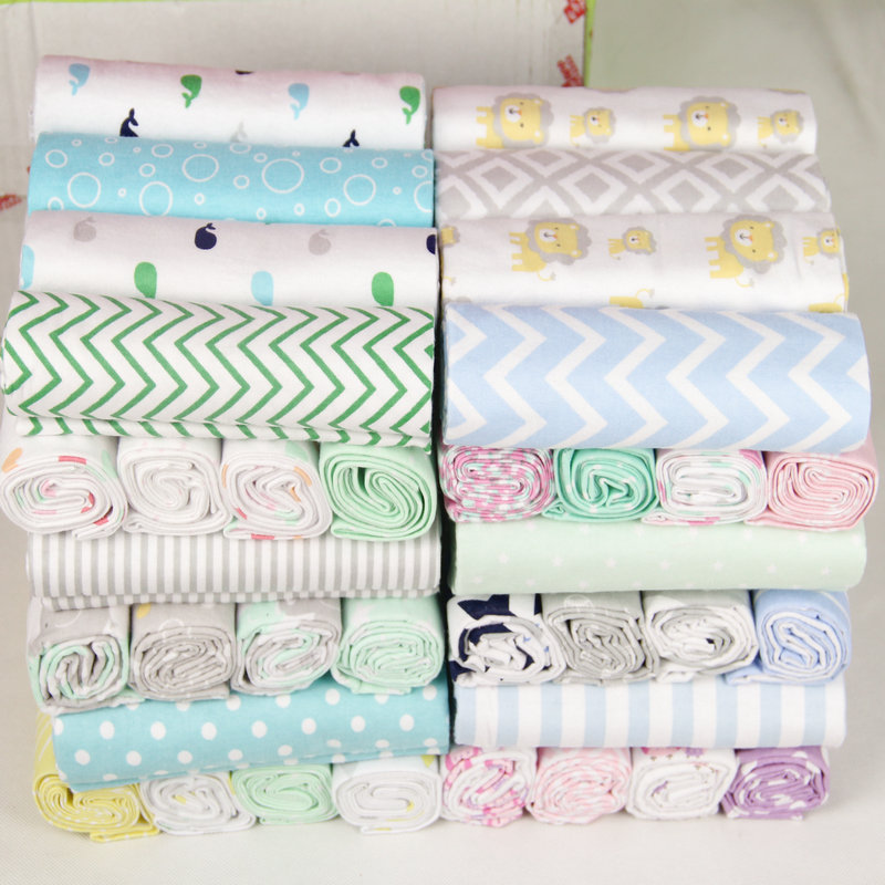 76*76 4Pcs/Lot Muslin Cotton Flannel Baby Swaddles Soft Newb - 图0