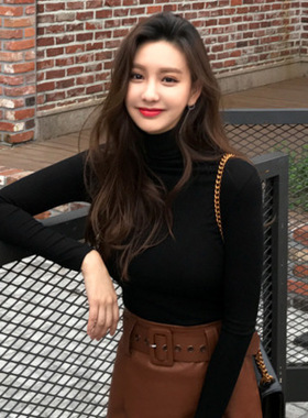 Harajuku Long-sleeved Bottoming Shirt Women Solid Color High