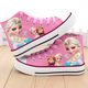 Cartoon girl princess elsa shoes high-top children's canvas