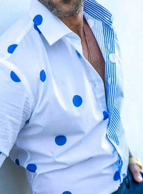 Fashion Men&acute;s light color Long Sleeve Shirts Hawaii Ca