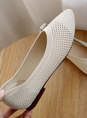 2022 Women Mesh Breathable Pointed Toe Ladies Comfort Ballet