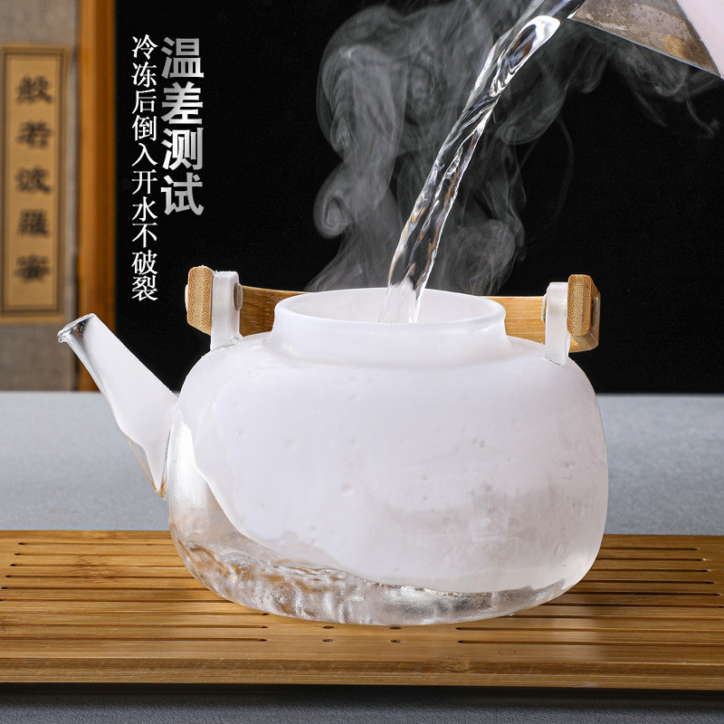 围炉煮茶壶煮茶炭火玻璃提梁壶大容量加厚耐热家用喝茶碳功夫茶具 - 图0