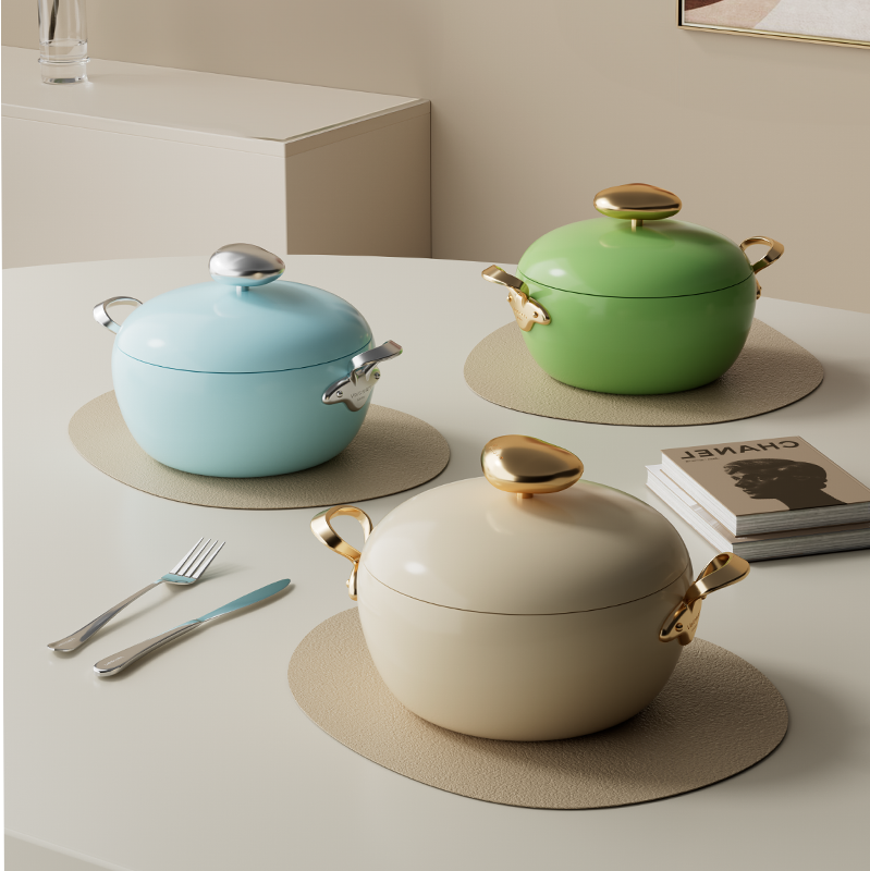 velosan温仑山聚财汤锅家用陶瓷不粘电磁炉燃气灶炖煲肉煮面锅