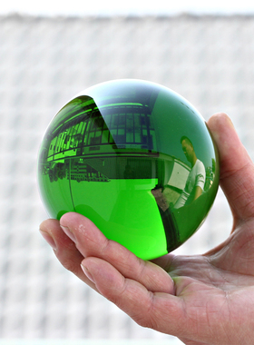 艾志人造水晶玻璃绿色水晶球