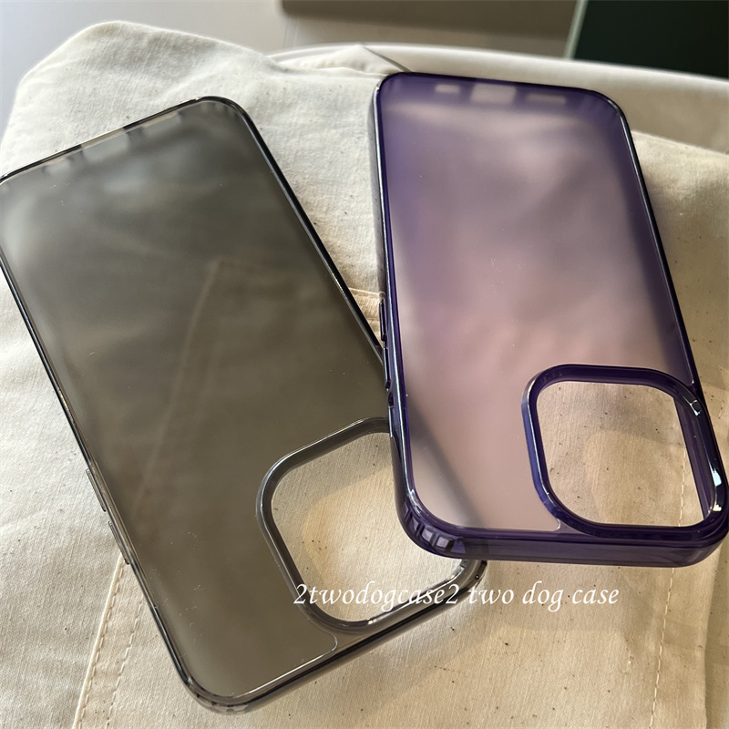 15/16pro16plus石墨灰黑酷黑防油12/13/14promax11耐脏磨砂亚克力透黑软边中性百搭xr7pSE2暗紫色新款手机壳 - 图2