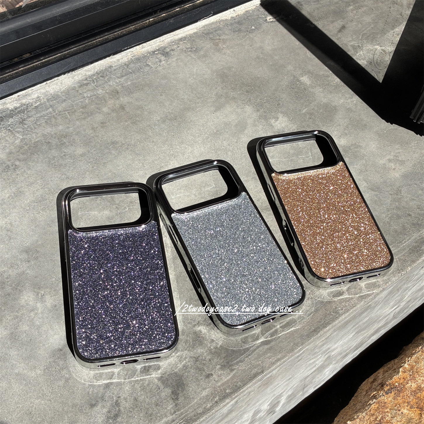 梦幻紫蓝色调17promax手机壳电镀银色边框亮晶晶银色奢华金色16pro/15/13PRO/12新款时尚小众闪粉贴纸背面壳,淘宝优惠券,粉丝福利购,淘宝优惠卷