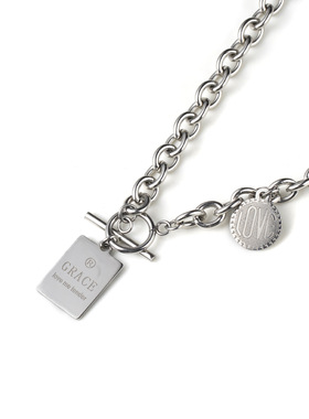 NG恋人之上钛钢方牌吊坠情侣项链