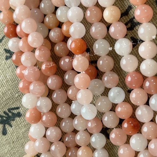 天然桃花酿玉石散珠 手串圆珠手工diy饰品配件串肉粉珠子 - 图3