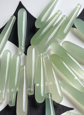 玉石水滴7x36mm天然东陵玉水滴吊坠 DIY古风耳环流苏配饰
