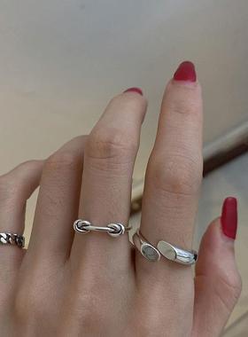 韩版个性双打结戒指女欧美复古简