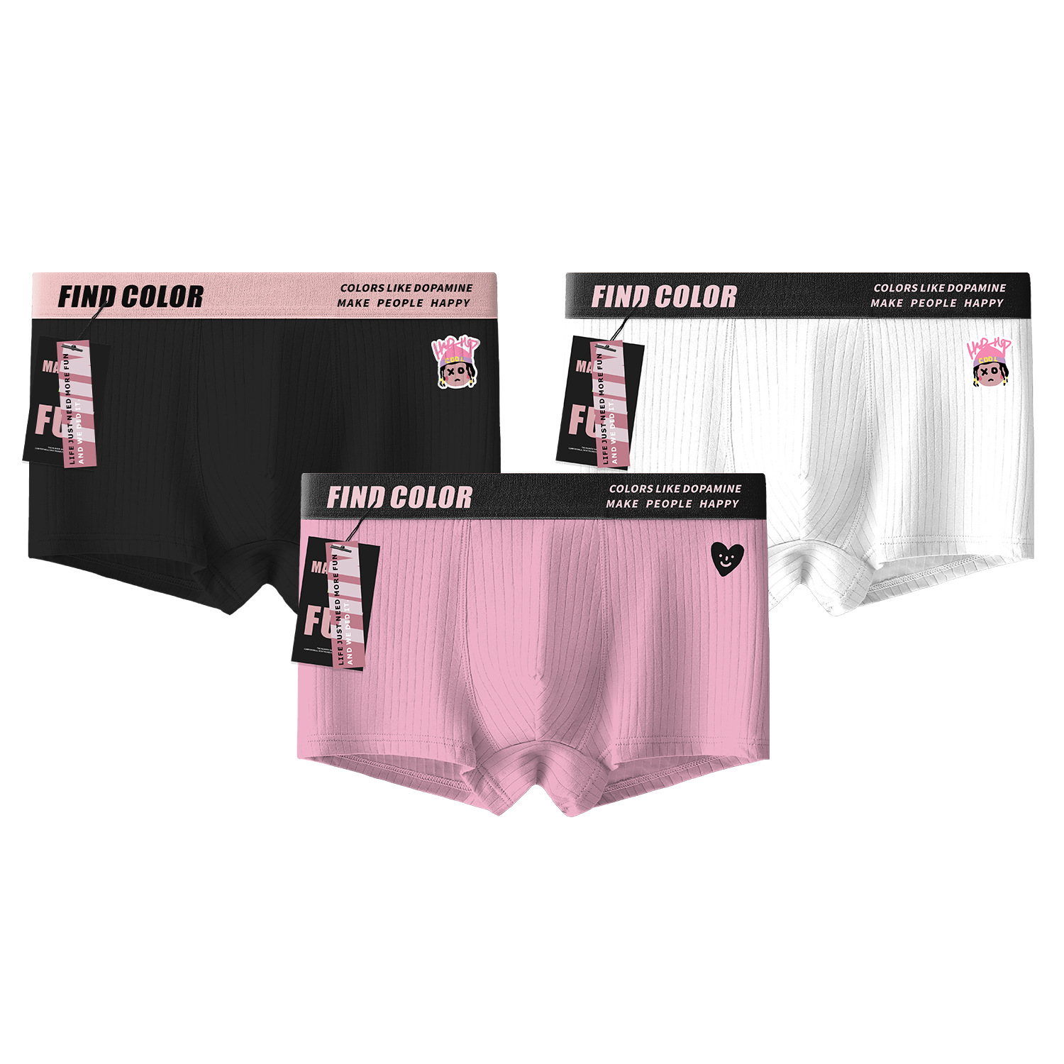 潮流男士内裤男生时尚抗菌裆秋冬透气青少年学生四角平角底裤礼物,淘宝优惠券,粉丝福利购,淘宝优惠卷