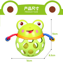 Baby hand grip ball button hole cut-hole toy baby gripping ball class Learn to climb soft rubber ball rocking bell ball for 3-6-12 months