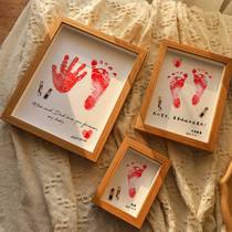 Eurostyle Minimalist Wind Baby Hand Footprints Photo Frame Full Moon 100 Days Old Age Foot Print Newborn Baby Hair Cord Preservation Bottle