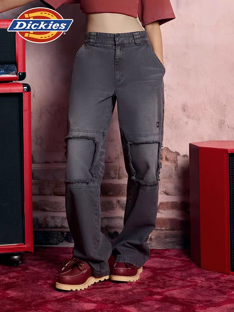 Dickies【蛇年限定双膝裤】水洗渐变做旧破坏帆布工装裤DK0A88CS,淘宝优惠券,粉丝福利购,淘宝优惠卷