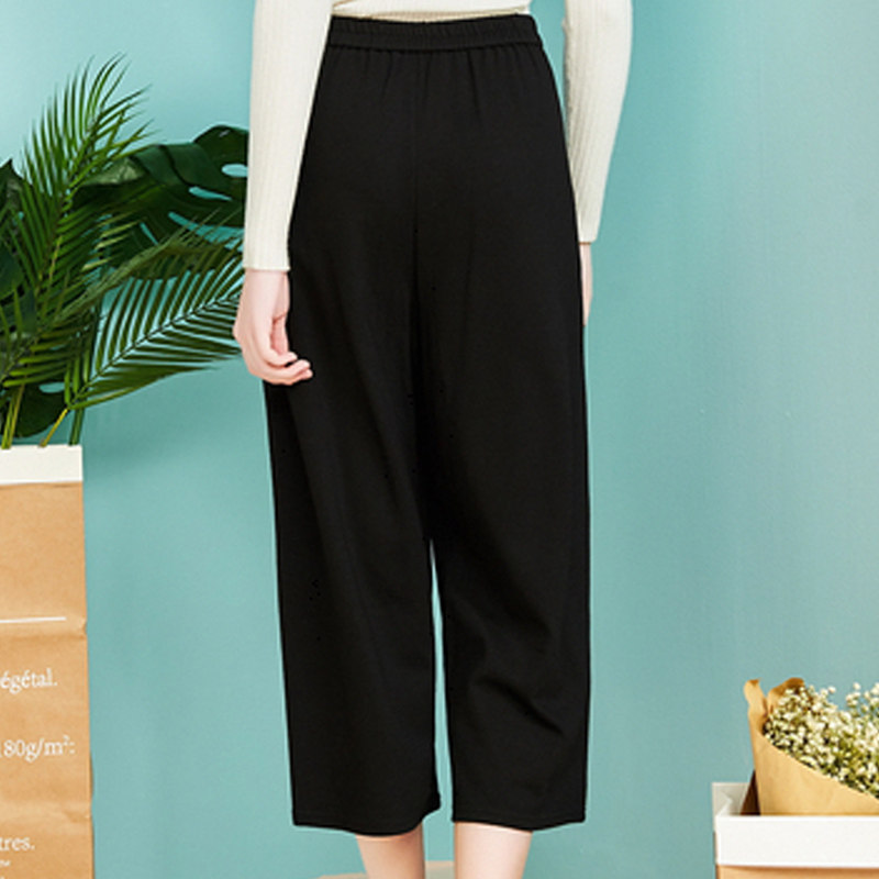 艾格个性2023春夏新款简约阔腿裤 艾格旗舰休闲裤