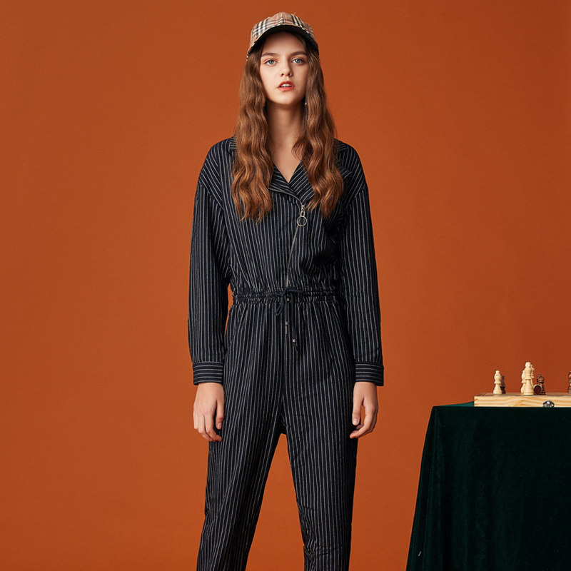 【艾格】2022秋季新款条纹设计连体裤 艾格银座连体衣/裤