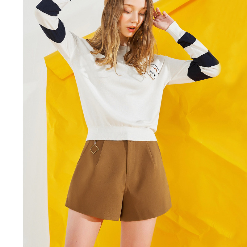 艾格休闲宽松气质2023春夏阔腿裤 艾格旗舰休闲裤