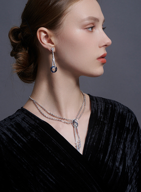 jcj时装珠宝双层流苏项链