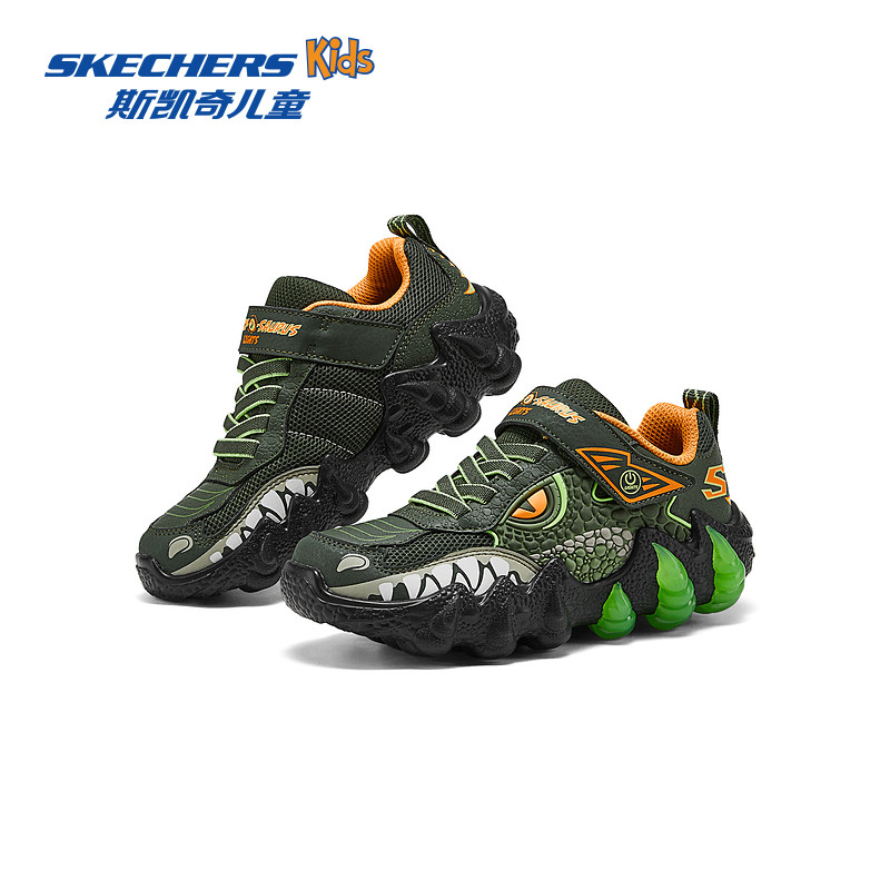 斯凯奇outlets儿童时尚潮流休闲运动鞋男童魔术贴立体闪灯鞋子,淘宝优惠券,粉丝福利购,淘宝优惠卷