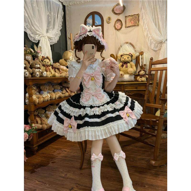 喵铃甜仆~白糖少女原创设计甜美风Lolita洋装jsk吊带连衣裙夏,淘宝优惠券,粉丝福利购,淘宝优惠卷
