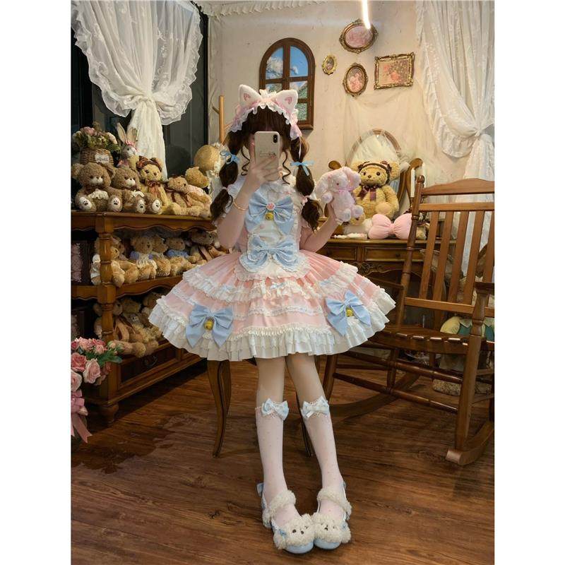 喵铃甜仆~白糖少女原创设计甜美风Lolita洋装jsk吊带连衣裙夏,淘宝优惠券,粉丝福利购,淘宝优惠卷