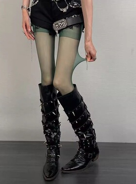 时髦紫色超薄丝袜性感透明连裤袜彩色美腿透肉打底袜辣妹红色丝袜