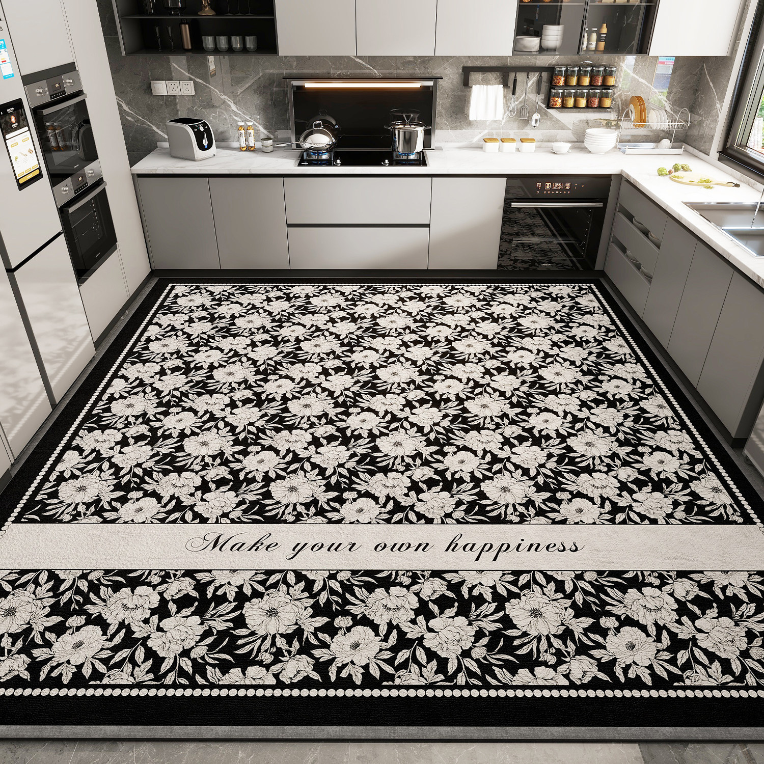 厨房地垫整铺防滑防油脚垫长条耐脏吸水门口满铺专用地毯免洗家用,淘宝优惠券,粉丝福利购,淘宝优惠卷