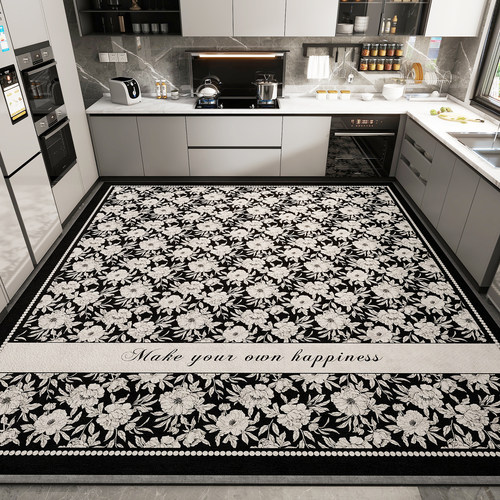 厨房地垫整铺防滑防油脚垫长条耐脏吸水门口满铺专用地毯免洗家用 - 图0