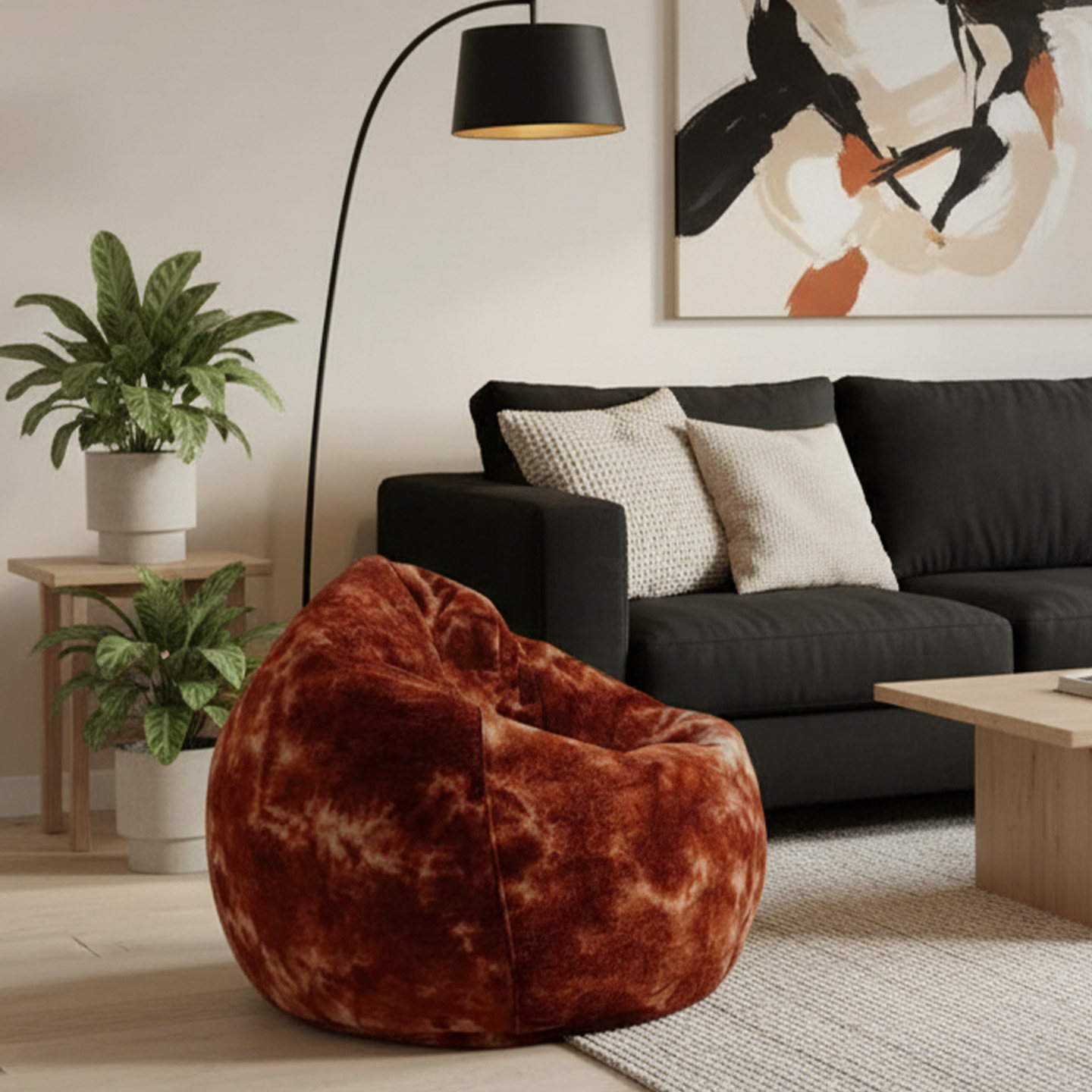 美克/恣在家【豆袋】奶油风布艺沙发单人位设计师款客厅懒人沙发,淘宝优惠券,粉丝福利购,淘宝优惠卷