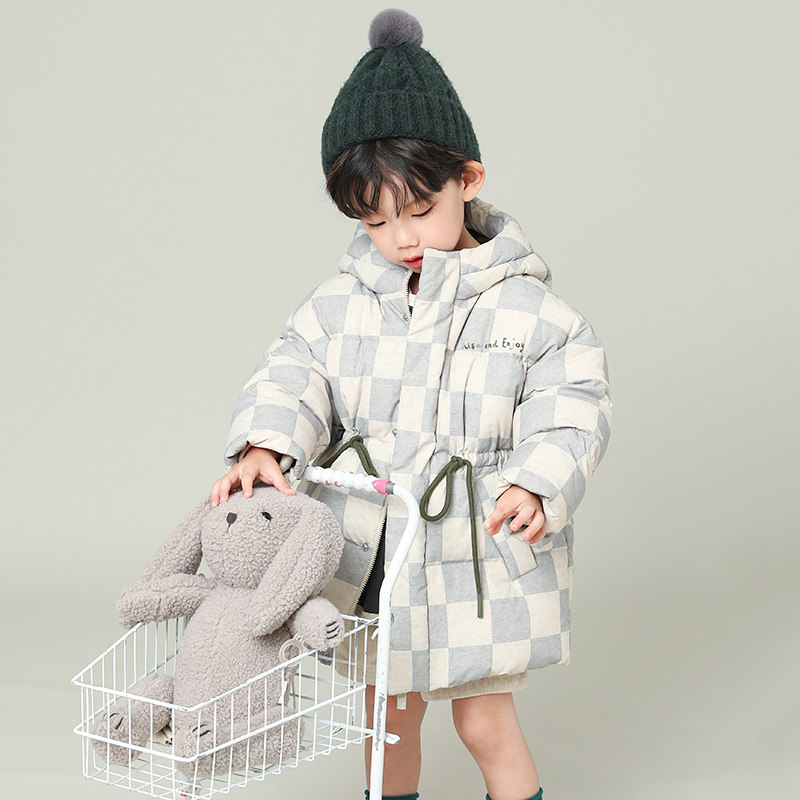 宝宝羽绒服中长款加厚冬季新款男童小童儿童羽绒服格子22919,淘宝优惠券,粉丝福利购,淘宝优惠卷