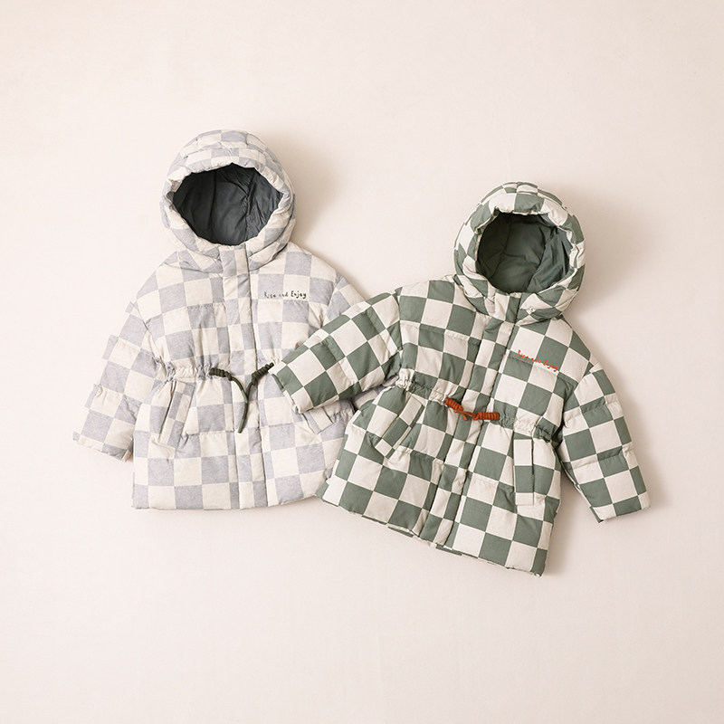 宝宝羽绒服中长款加厚冬季新款男童小童儿童羽绒服格子22919,淘宝优惠券,粉丝福利购,淘宝优惠卷