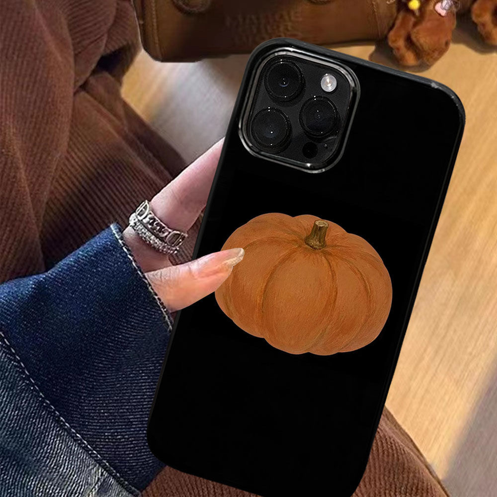 秋冬ins复古油画南瓜柿子xr适用15苹果14手机壳iPhone13promax女12潮11新款保护套15pro全包12pro