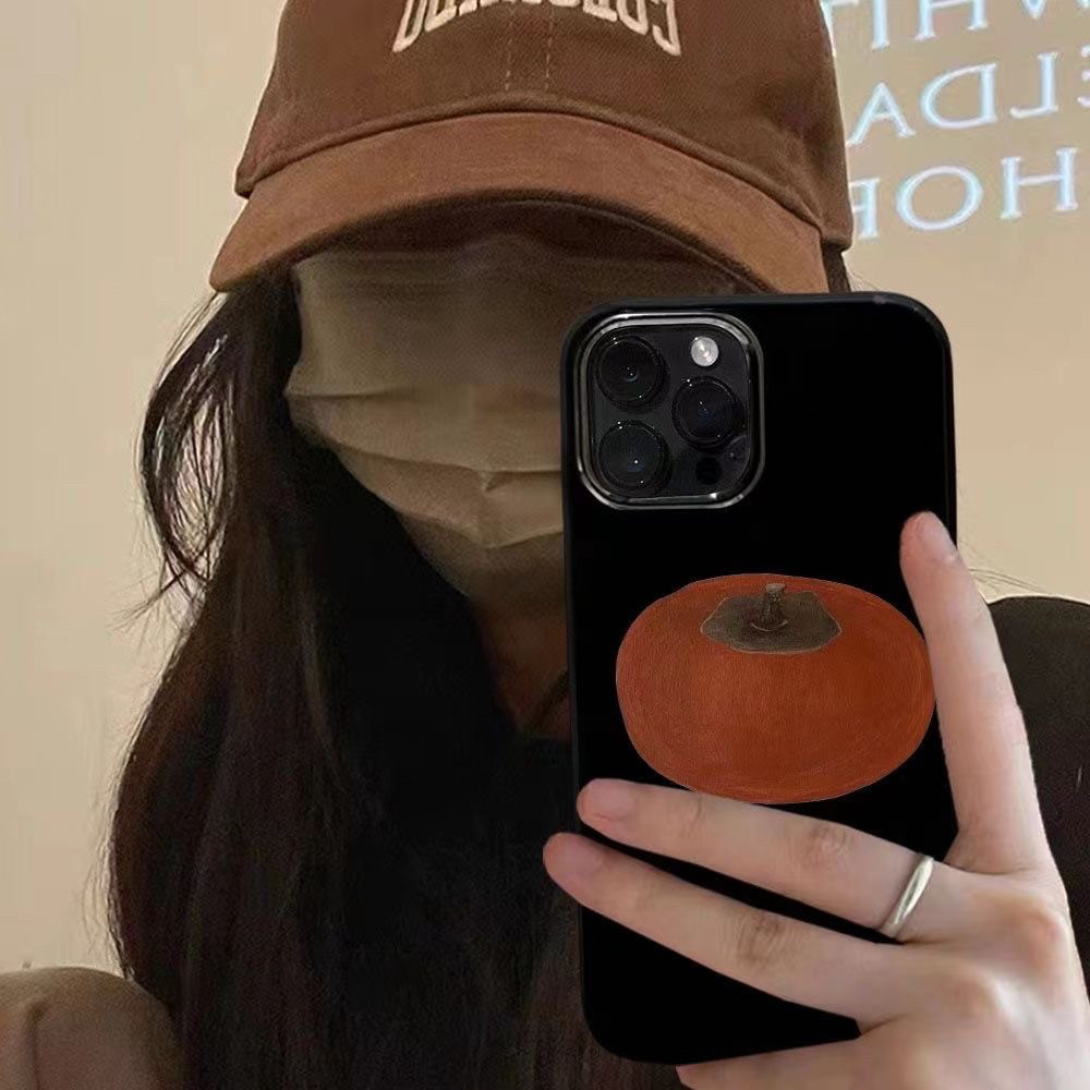 秋冬ins复古油画南瓜柿子xr适用15苹果14手机壳iPhone13promax女12潮11新款保护套15pro全包12pro