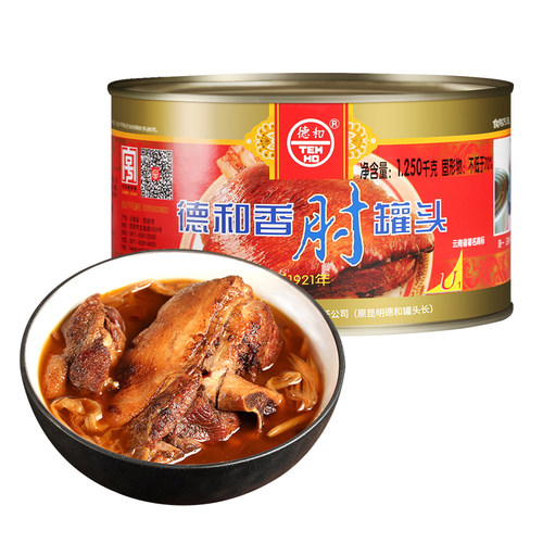 德和速食菜香肘罐头1250g/罐 云南特产下酒菜 熟食菜 - 图3