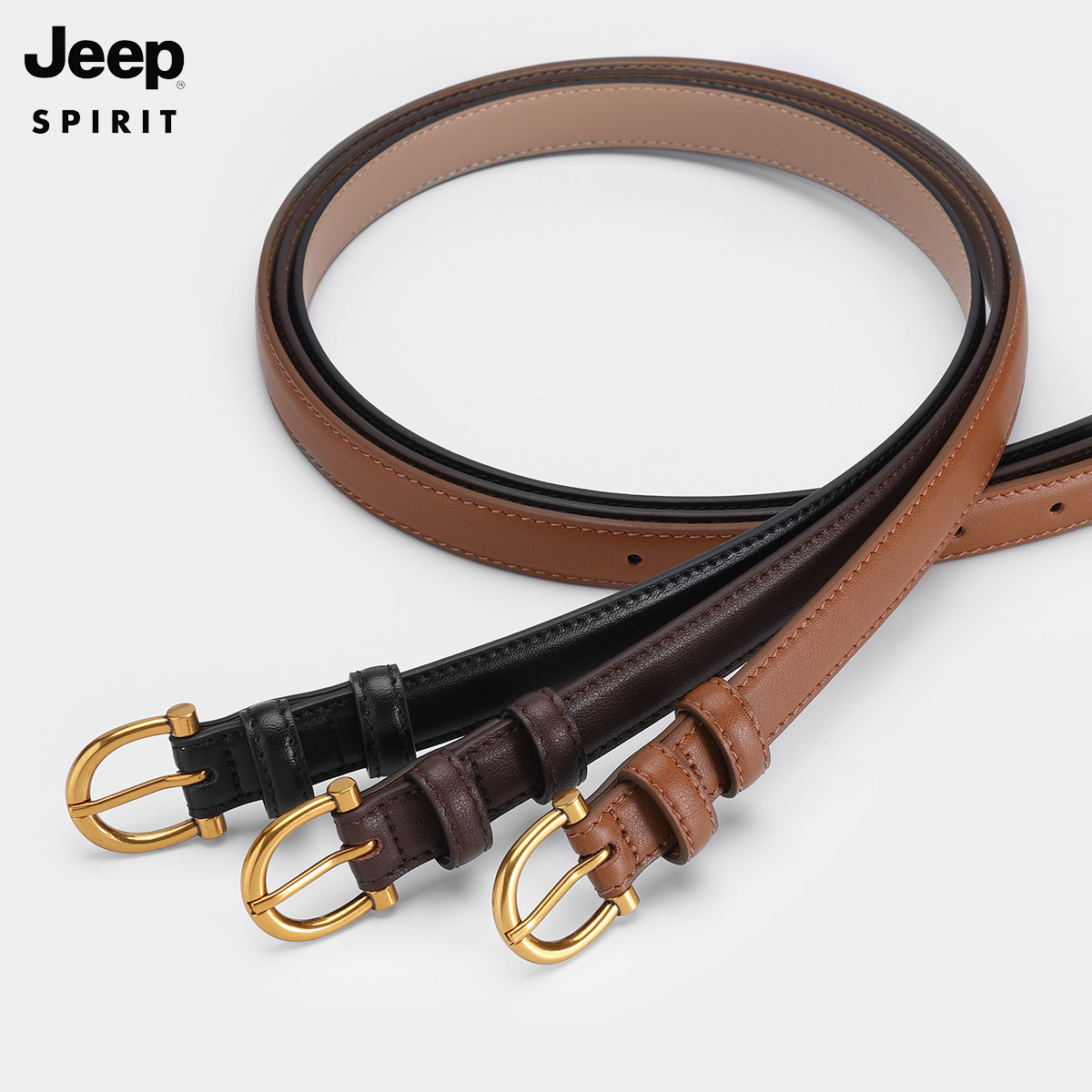 jeep装饰百搭细腰带真皮夏季皮带 JEEPSPIRIT汇玺悦腰带/皮带/腰链
