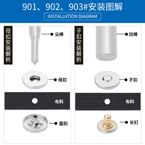 磁吸四合扣金属强力磁铁扣箱包外套羽绒服免缝按扣固定子母扣配件 - 图3