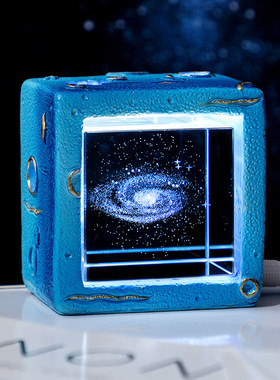 创意3D水晶方框小夜灯厂家批发礼品家居氛围灯桌面卧室装饰品摆件