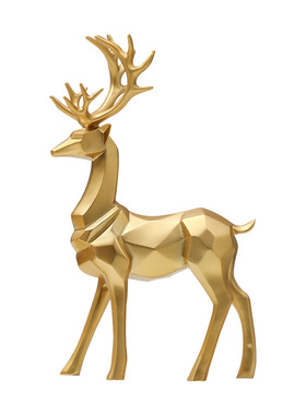 树脂工艺品现代简约折纸鹿创意摆件室内软装家居客厅桌面礼品摆件